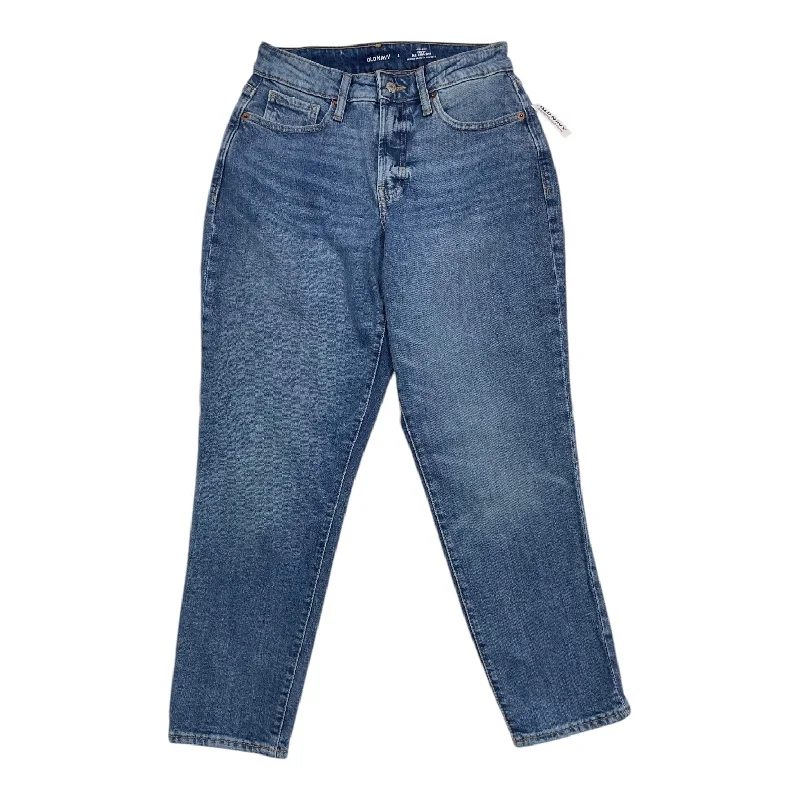 Thin Design Jeans Straight By Old Navy In Blue Denim, Size: 4