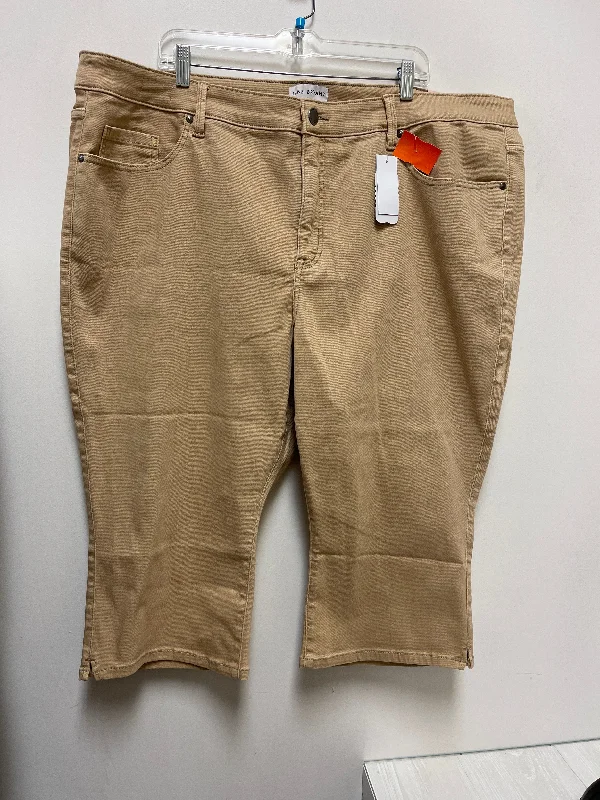 Luxury Temperament Jeans Cropped By Lane Bryant In Tan, Size: 26