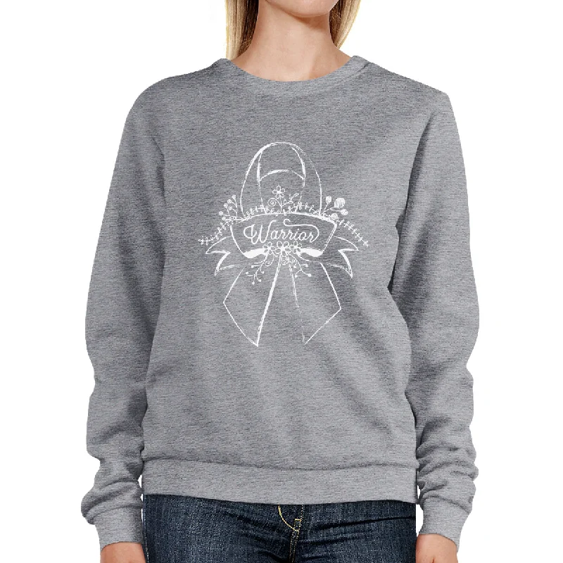Comfortable And Simple Warrior Breast Cancer Awareness Grey SweatShirt