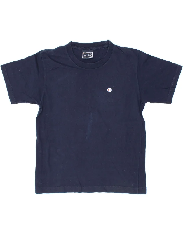 Effortless Wear CHAMPION Boys T-Shirt Top 9-10 Years Medium  Navy Blue Cotton