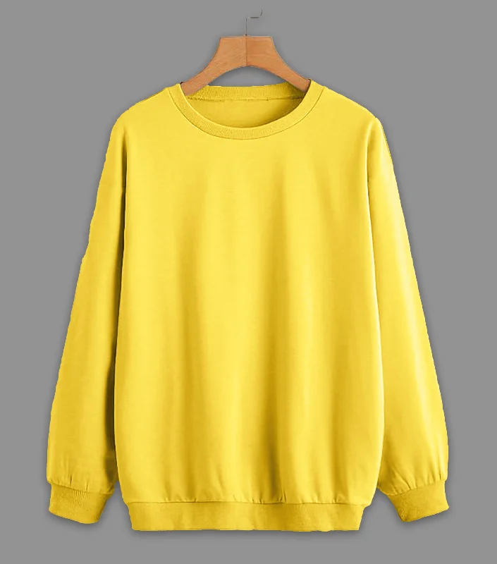 Double-sided Wear Vimal Jonney Yellow Solid Round Neck Cotton Fleece Sweatshirt for Men Double-sided Wear Vimal Jonney Yellow Solid Round Neck Cotton Fleece Sweatshirt for Men