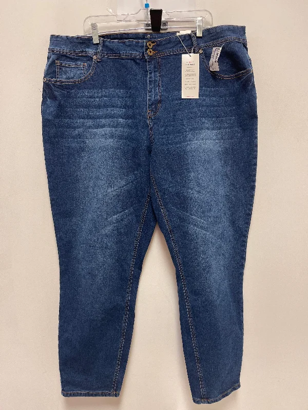 Elegant Fit Jeans Skinny By Ashley Stewart In Blue Denim, Size: 24