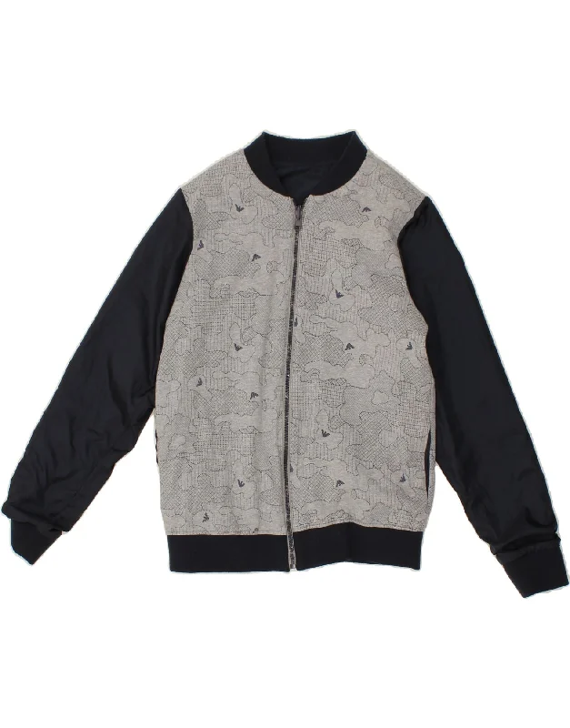 Slightly Flared Design ARMANI JUNIOR Boys Bomber Reversible Jacket 13-14 Years Navy Blue