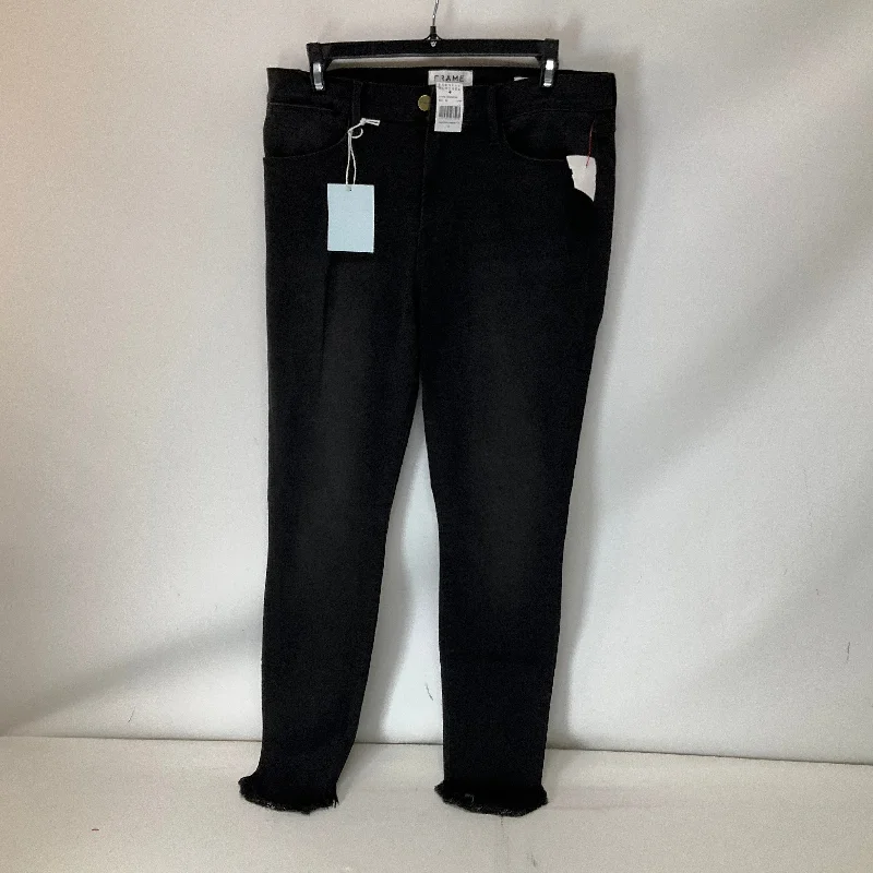 Chic Comfort Wear Jeans Straight By Frame In Black Denim, Size: 12