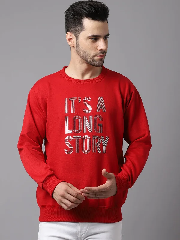 Effortless Outfits Vimal Jonney Fleece Round Neck Printed Sweatshirt for Men