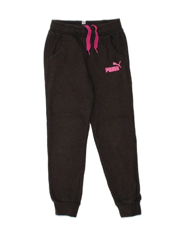 Soft Relaxation Wear PUMA Girls Tracksuit Trousers Joggers 11-12 Years Grey