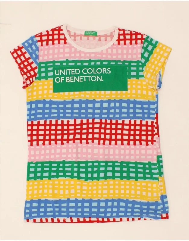 Elegant And Simple BENETTON Girls Graphic T-Shirt Top 10-11 Years XL Multicoloured