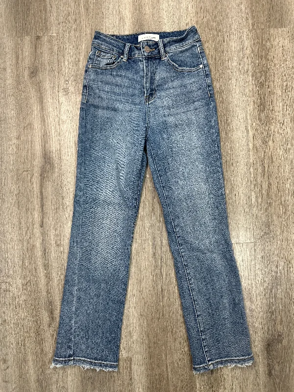 Relaxed Tops Jeans Straight By Risen In Blue Denim, Size: 0
