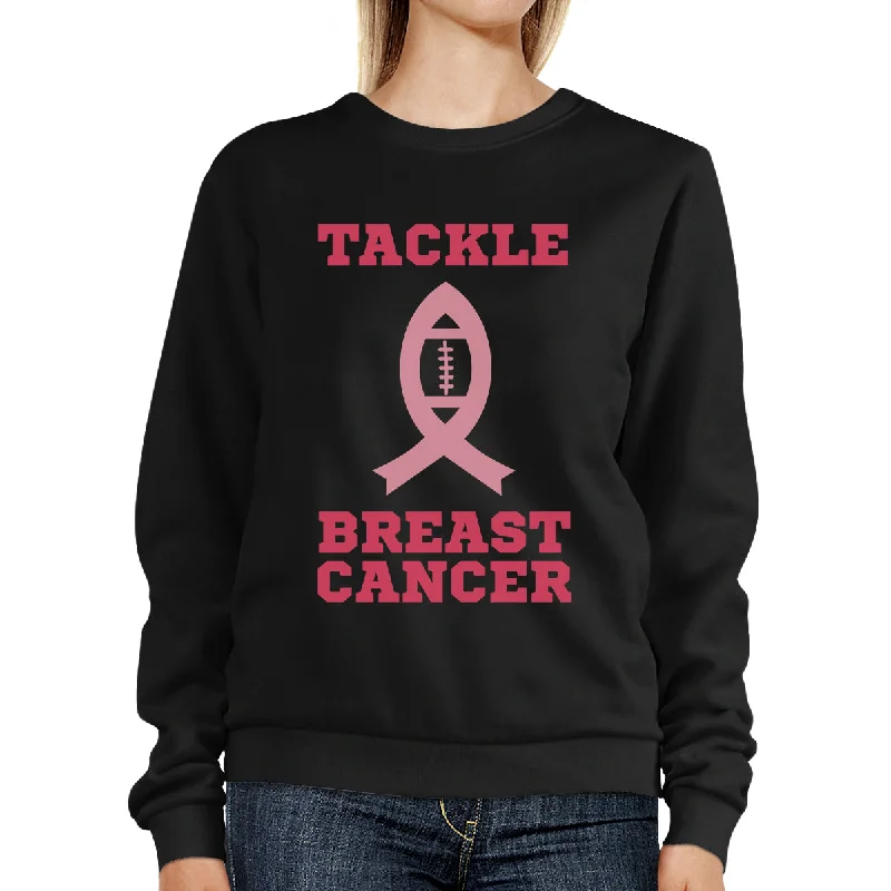 Integrated Design Tackle Breast Cancer Football Black SweatShirt