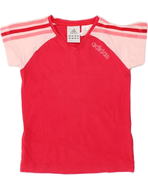 Comfortable Fashion Looks ADIDAS Girls T-Shirt Top 9-10 Years Pink Colourblock