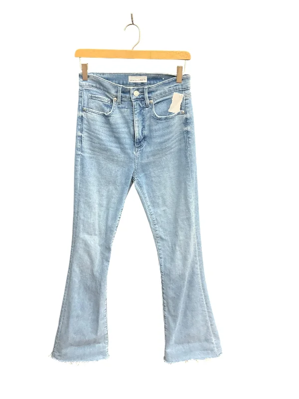 Printed Patterns Jeans Flared By Loft In Blue, Size: 0