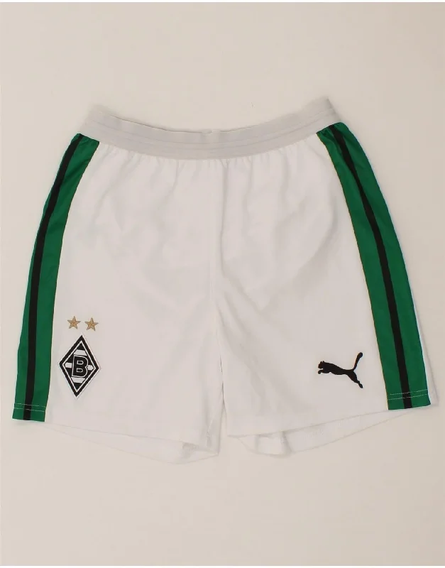 Celebrity Style PUMA Boys Graphic Sport Shorts 13-14 Years XL White Colourblock