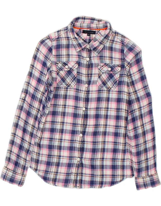 Trendy Looks TOMMY HILFIGER Girls Shirt 11-12 Years Navy Blue Check
