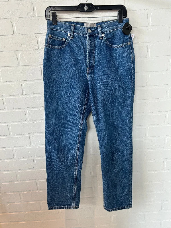 Embroidery Design Jeans Cropped By Evereve In Blue Denim, Size: 2