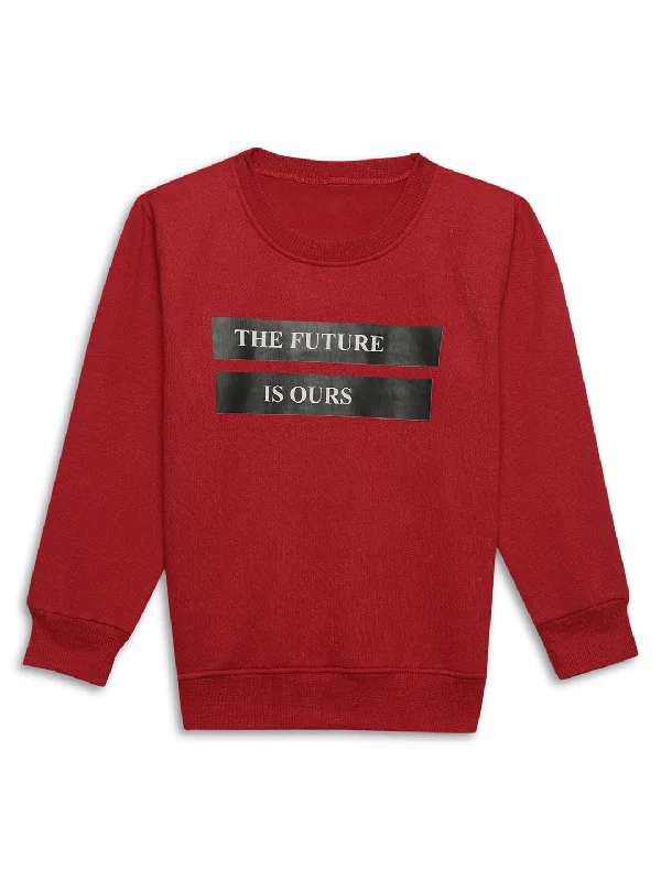 Comfortable down Vimal Jonney Maroon Printed Round Neck Cotton Fleece Sweatshirt for Kids Comfortable down Vimal Jonney Maroon Printed Round Neck Cotton Fleece Sweatshirt for Kids