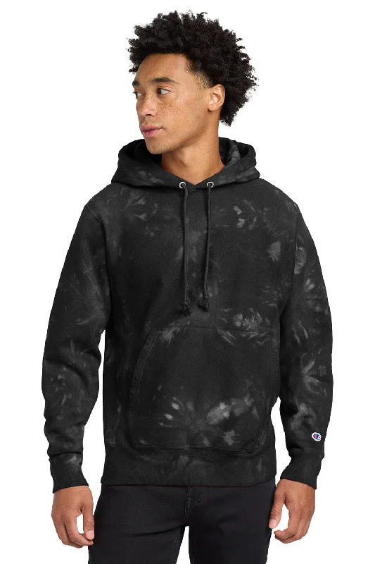 Soft Layers Champion Mens Reverse Weave Scrunch Dye Hooded Sweatshirt Hoodie w/ Pouch Pocket - Black - NEW Soft Layers Champion Mens Reverse Weave Scrunch Dye Hooded Sweatshirt Hoodie w/ Pouch Pocket - Black - NEW