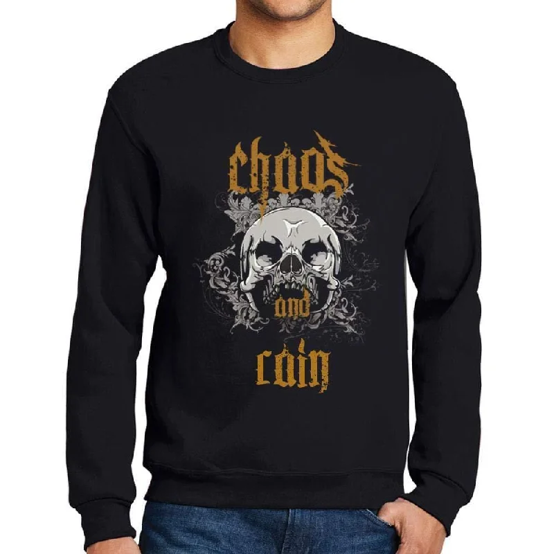 Unique Prints Ultrabasic - Homme Imprimé Graphique Sweat-Shirt Chaos and Rain Noir Profond Unique Prints Ultrabasic - Homme Imprimé Graphique Sweat-Shirt Chaos and Rain Noir Profond