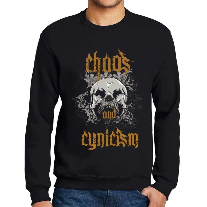 Comfortable Outfits Ultrabasic - Homme Imprimé Graphique Sweat-Shirt Chaos and Cynicism Noir Profond Comfortable Outfits Ultrabasic - Homme Imprimé Graphique Sweat-Shirt Chaos and Cynicism Noir Profond