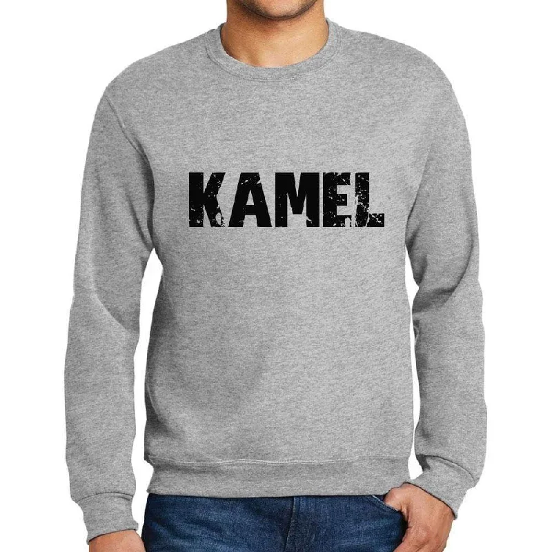Multifunctional Style Men's Printed Graphic Sweatshirt Popular Words KAMEL Grey Marl Multifunctional Style Men's Printed Graphic Sweatshirt Popular Words KAMEL Grey Marl