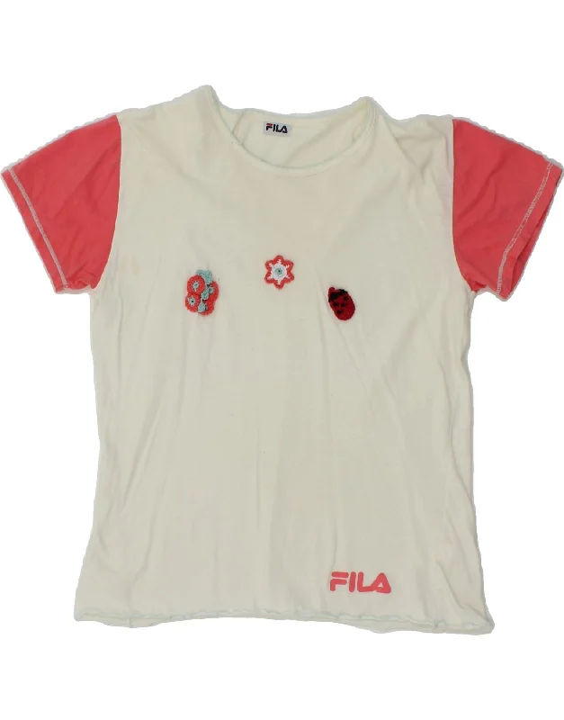 Elegant Wear FILA Girls T-Shirt Top 11-12 Years White Colourblock