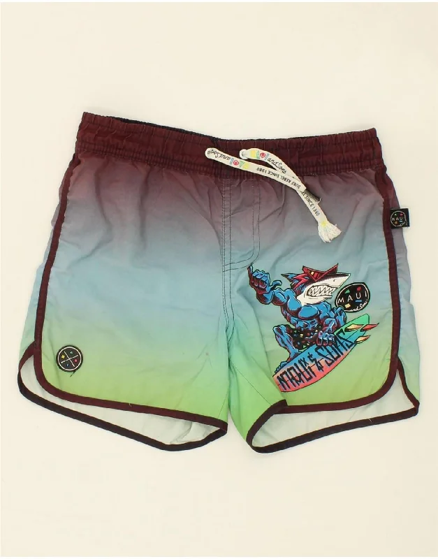 Designer Style MAUI AND SONS Boys Graphic Swimming Shorts 9-10 Years Multicoloured
