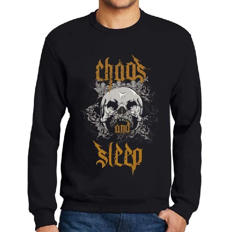Everyday Outfits Ultrabasic - Homme Imprimé Graphique Sweat-Shirt Chaos and Sleep Noir Profond