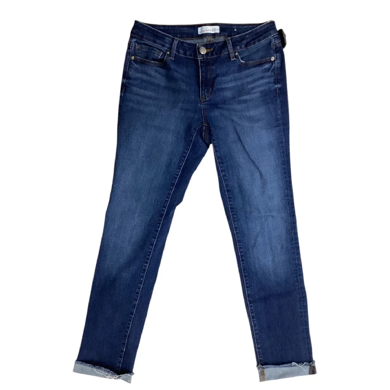 Stretch Design Jeans Skinny By Loft In Blue, Size: 4