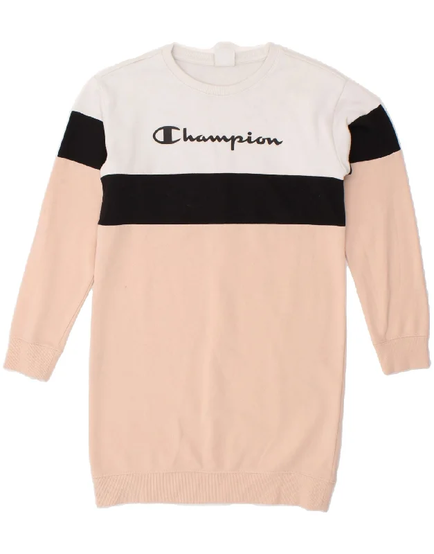 Classic Design CHAMPION Girls Graphic Sweatshirt Jumper Dress 11-12 Years Large Pink Classic Design CHAMPION Girls Graphic Sweatshirt Jumper Dress 11-12 Years Large Pink
