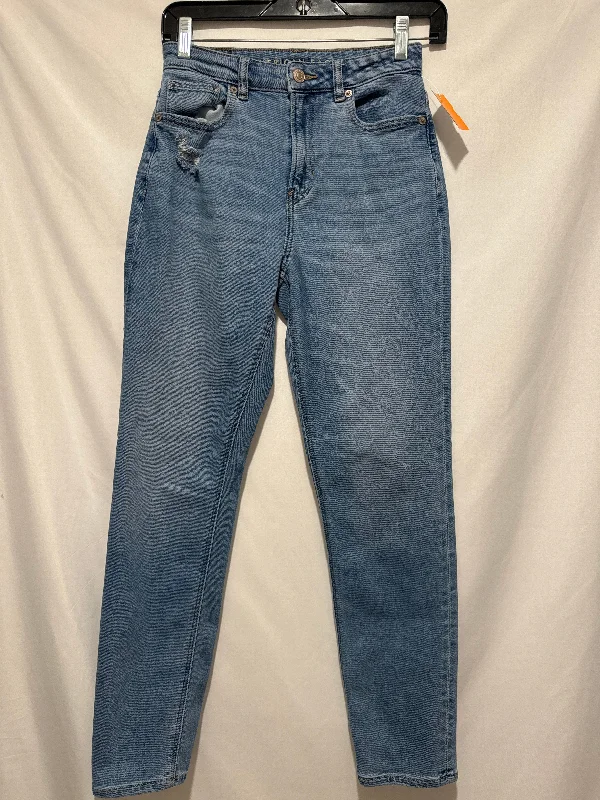 Relaxed Wear Jeans Skinny By American Eagle In Blue Denim, Size: 0