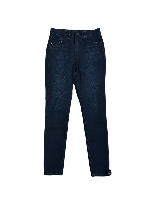 Embroidered Letters Jeans Skinny By Express In Blue Denim, Size: 4