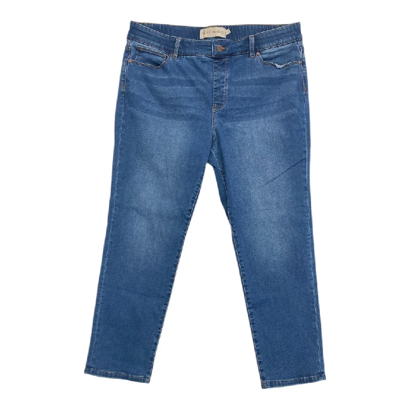 Avant-garde Design Jeans Skinny By Soft Surroundings In Blue Denim, Size:Xlp