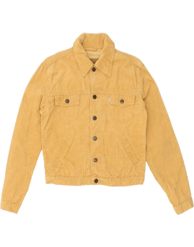 Creative Prints LEVI'S Girls Corduroy Jacket 12-13 Years Medium Yellow Cotton