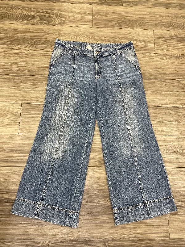 Cute Design Jeans Wide Leg By Maurices In Blue, Size: 16