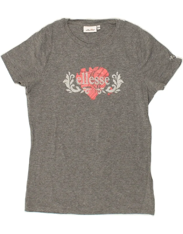 Personalized Series ELLESSE Girls Graphic T-Shirt Top 13-14 Years Grey Cotton