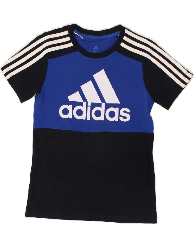 Basic Comfort ADIDAS Boys Graphic T-Shirt Top 9-10 Years Navy Blue Colourblock Cotton Basic Comfort ADIDAS Boys Graphic T-Shirt Top 9-10 Years Navy Blue Colourblock Cotton