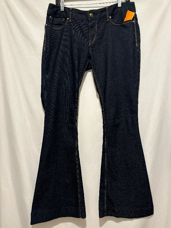 Fashionable Ease Jeans Boot Cut By Express In Blue Denim, Size: 10