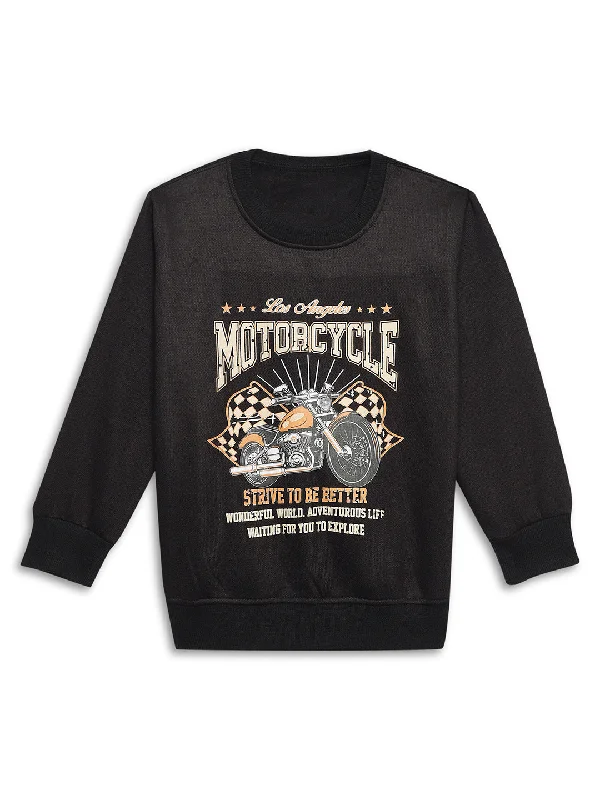 Personalized Design Vimal Jonney Black Printed Round Neck Cotton Fleece Sweatshirt for Kids Personalized Design Vimal Jonney Black Printed Round Neck Cotton Fleece Sweatshirt for Kids