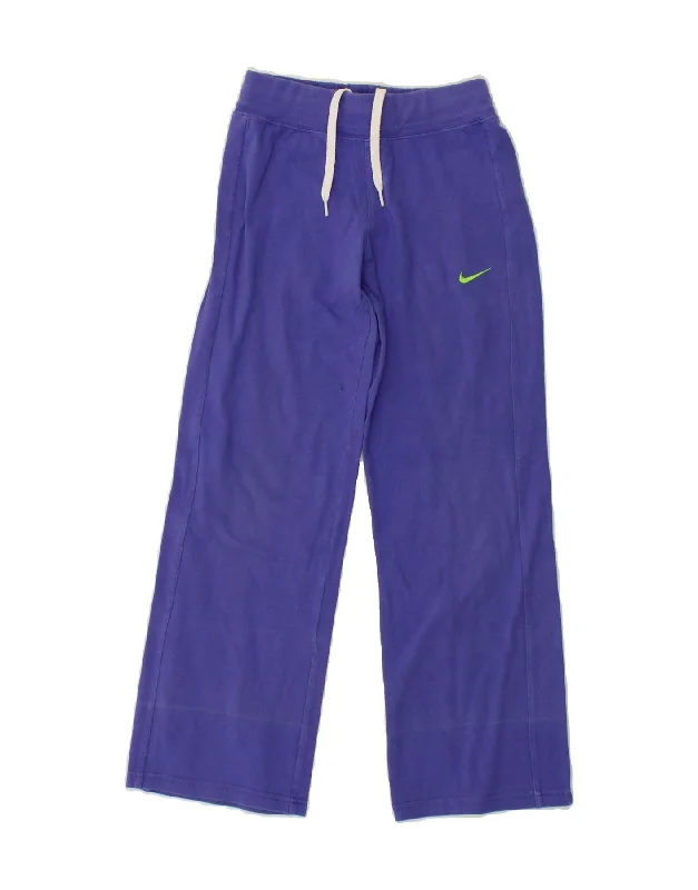 Soft Clothing NIKE Girls Tracksuit Trousers 8-9 Years Small Purple Cotton