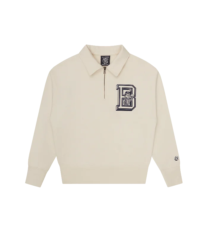 Timeless Comfort COLLEGE QUARTER ZIP - OFF WHITE