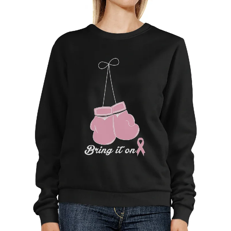 Boutique Recommendation Bring It On Breast Cancer Awareness Boxing Black SweatShirt