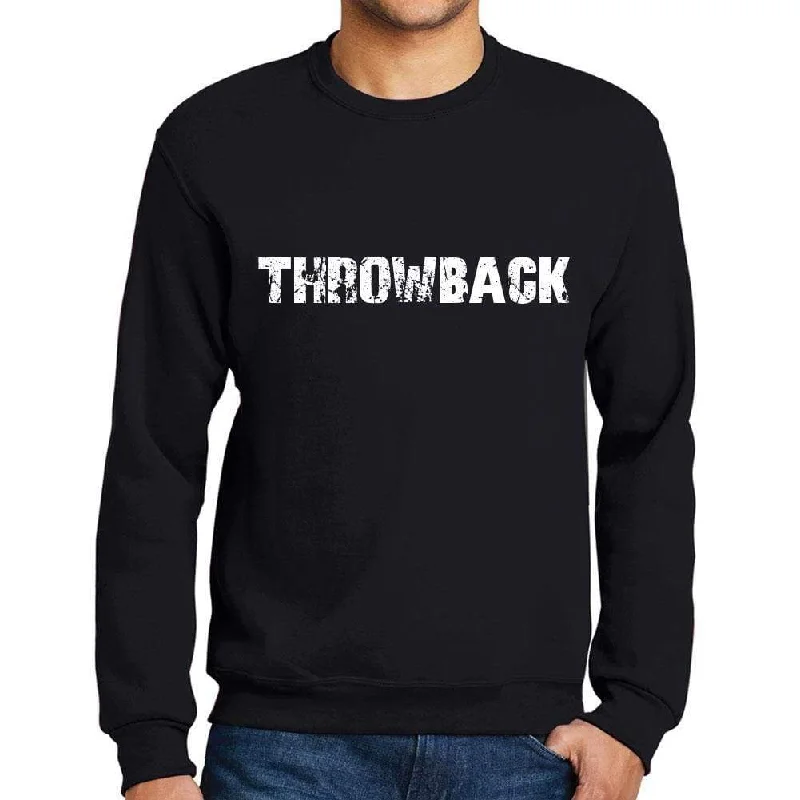 Versatile Casuals Men's Printed Graphic Sweatshirt Popular Words THROWBACK Deep Black Versatile Casuals Men's Printed Graphic Sweatshirt Popular Words THROWBACK Deep Black