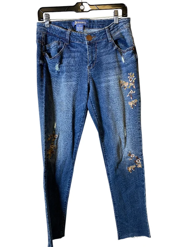 Noble And Elegant Jeans Straight By Democracy In Floral Print, Size: 4
