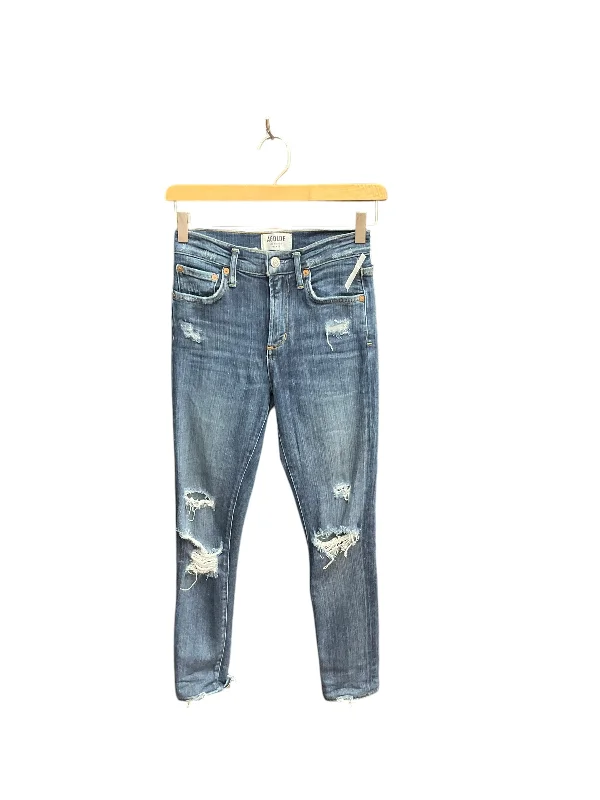 Romantic Temperament Jeans Cropped By Cma In Blue Denim, Size: 0
