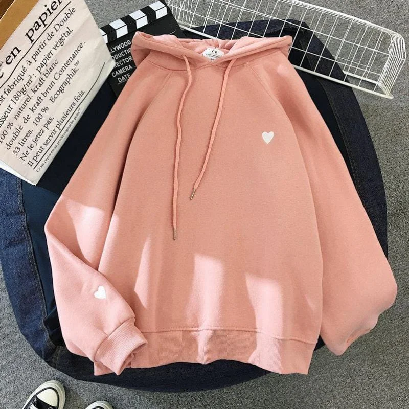 Daily Comfort Winter Women Fashion Hoody Sweatshirt Embroidery Harajuku Love Heart Fleece Lady Hoodie Loose Long Sleeve Female Casual Pullover Daily Comfort Winter Women Fashion Hoody Sweatshirt Embroidery Harajuku Love Heart Fleece Lady Hoodie Loose Long Sleeve Female Casual Pullover