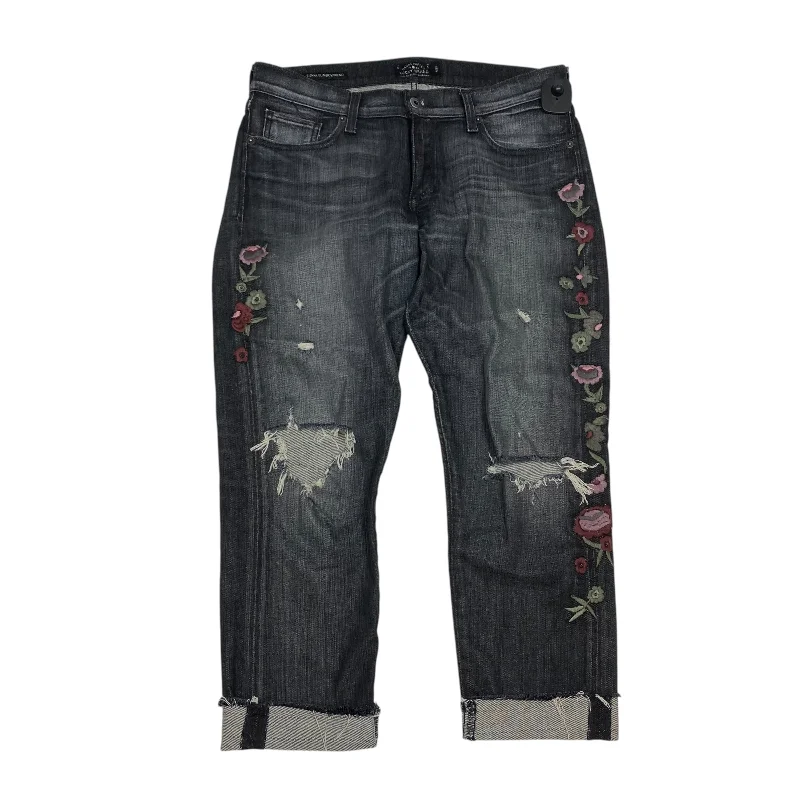 Sports Design Jeans Cropped By Lucky Brand In Grey Denim, Size: 6