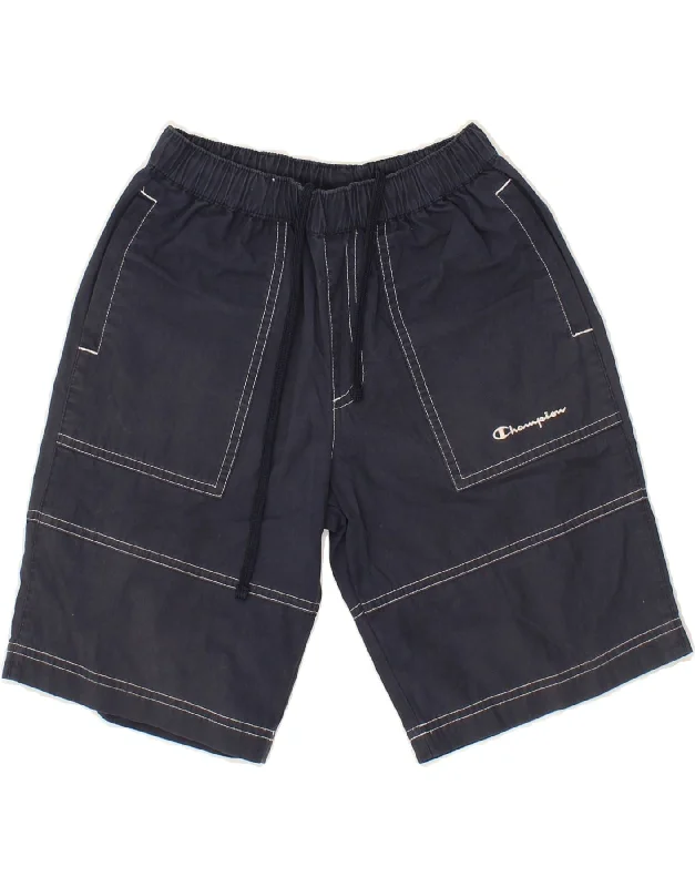 Warm Chic Outfits CHAMPION Boys Sport Shorts 7-8 Years Small Navy Blue Cotton