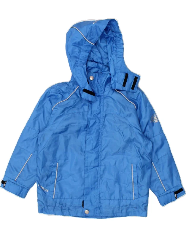Cozy Knits BRUGI Boys Graphic Hooded Rain Jacket 4-5 Years Blue Polyester
