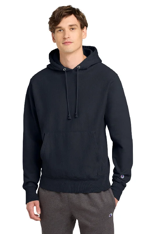 Nightclub Style Champion Mens Reverse Weave Garment Dyed Hooded Sweatshirt Hoodie w/ Pouch Pocket - Navy Blue - NEW Nightclub Style Champion Mens Reverse Weave Garment Dyed Hooded Sweatshirt Hoodie w/ Pouch Pocket - Navy Blue - NEW