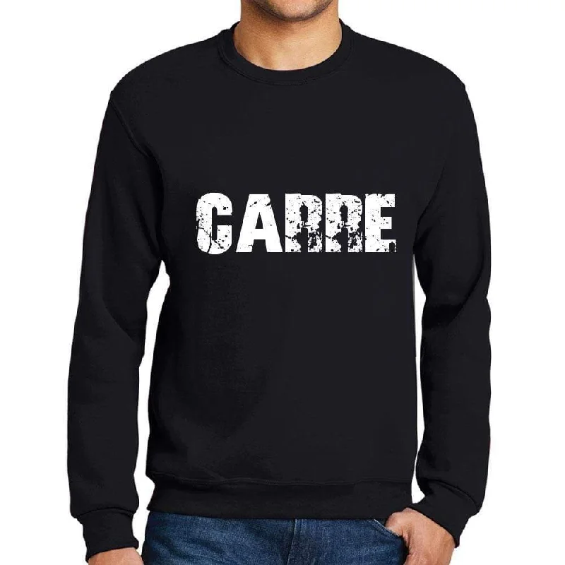 Elegant Dressing Men's Printed Graphic Sweatshirt Popular Words CARRE Deep Black