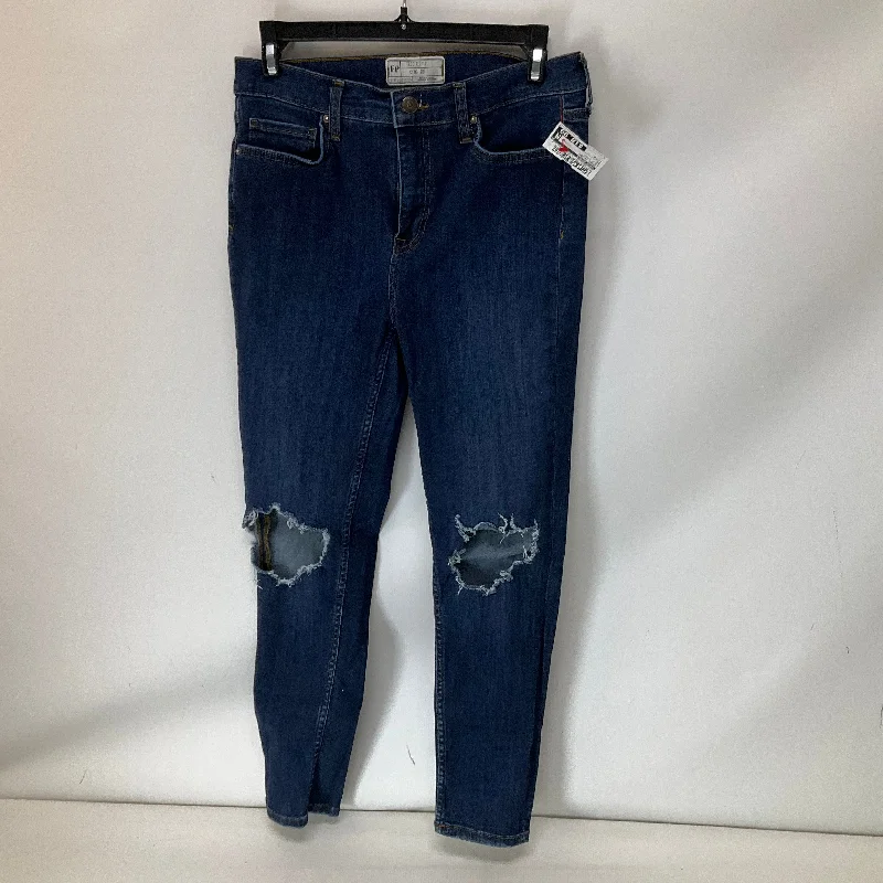 Casual Comfort Wear Jeans Skinny By Free People In Blue Denim, Size: 8